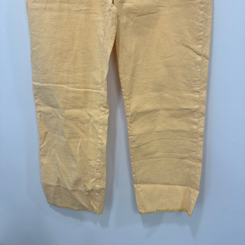 Frank & Eileen Womens Kinsale Performance Pant Sunshine Yellow Cotton Flax $298 - Picture 3 of 8